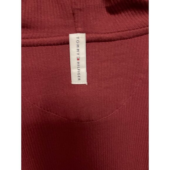 NEW! Tommy Hilfiger Ribbed Pull Over Lounge Hoodie Cabernet Red Men's Large - Picture 6 of 11